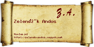 Zelenák Andos névjegykártya